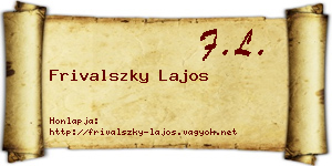 Frivalszky Lajos névjegykártya