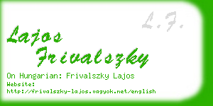 lajos frivalszky business card